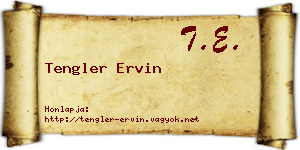 Tengler Ervin névjegykártya