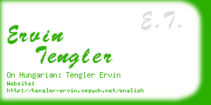 ervin tengler business card